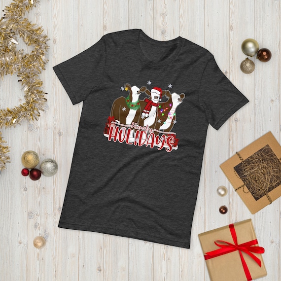 Hoofy holidays Hereford, Unisex t-shirt, Christmas shirt, show cattle, heifer, steer, stock show, showing livestock