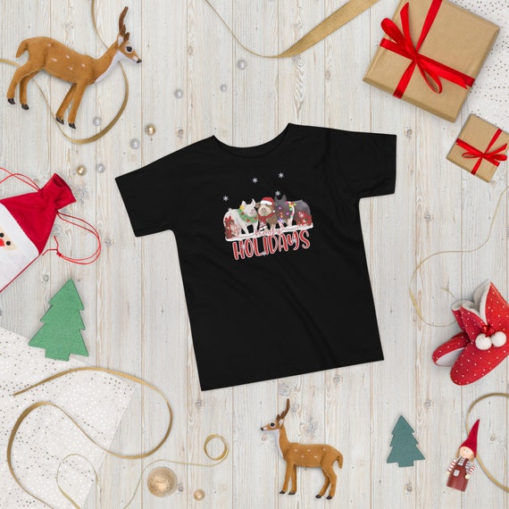 Hoofy Holidays, Toddler Short Sleeve Tee, show pigs, stock show, showing livestock, show mom, show dad, Christmas, gift, barrow, Gilt, sow