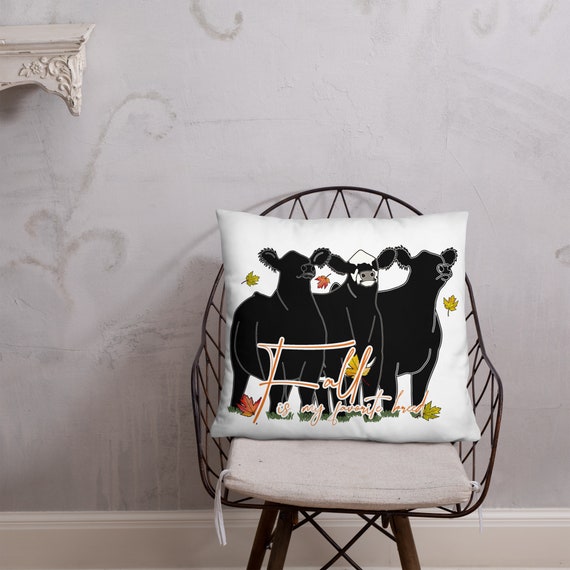Cows of fall Basic Pillow, stock show, showing livestock, show cattle, heifer, steer, gift, show mom