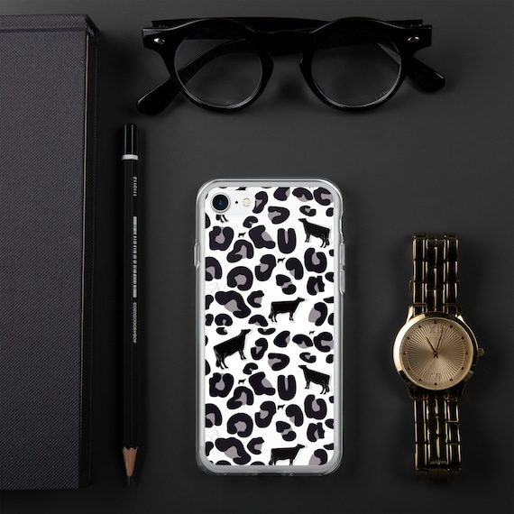 Dairy cow and leopard print iPhone Case, showing livestock, show cattle, milk cow