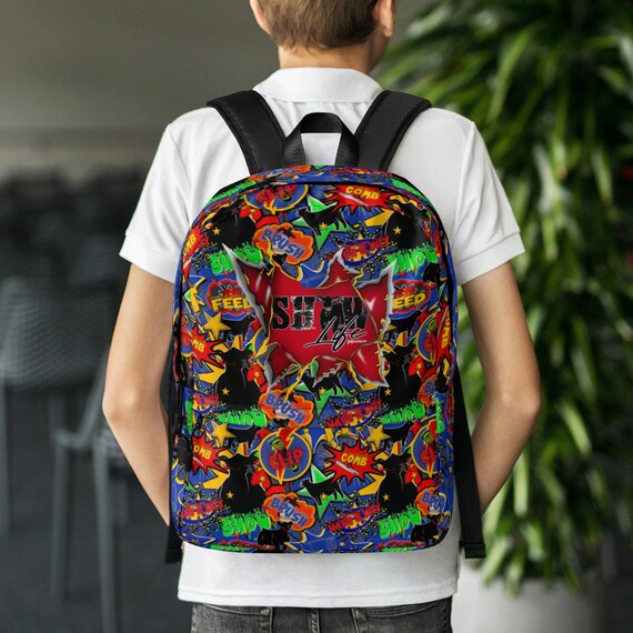 Stock show life Backpack, show cattle, heifer, steer, showing livestock, show mom, show dad, gift, cow, comic style