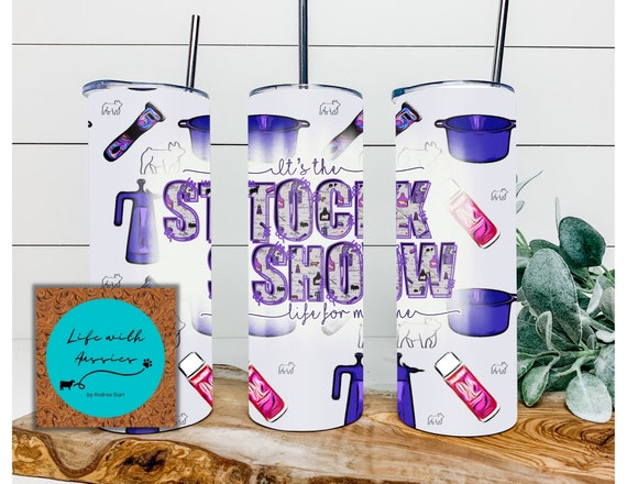 It's the STOCK SHOW life for me, 20 oz stainless steel double walled tumbler, Show pig, show mom, gift, show dad,