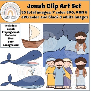 Bijbelverhaal-Jona en de walvis illustraties