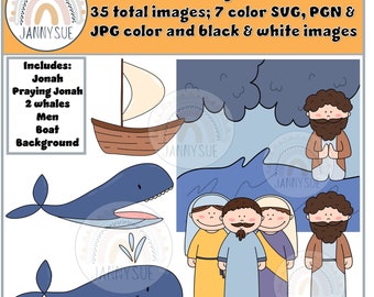 Bible Story- Jonah and the whale clip art