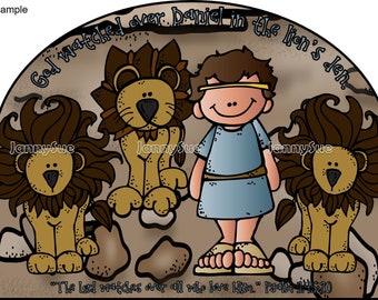 Dios cuidó a Daniel en la manualidad bíblica para niños La Guarida del León