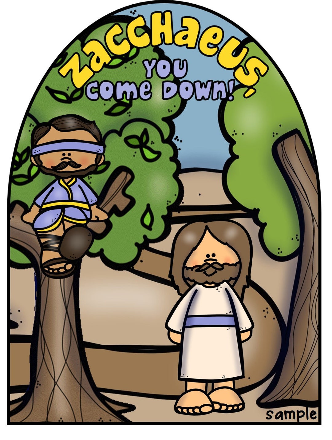 Zacchaeus and Jesus Bible Craft and Color Sheet - Etsy