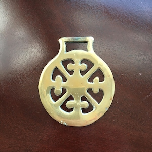Equestrian Brass Horse Medallion Wagon Wheel Medallion Equestrian Horse Bridle Decor