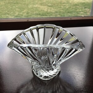Mikasa Flores Crystal Glass Taper, Tea Light, Votive Candle Holder by Mikasa Vintage Crystal Flared Fan Candle Holder