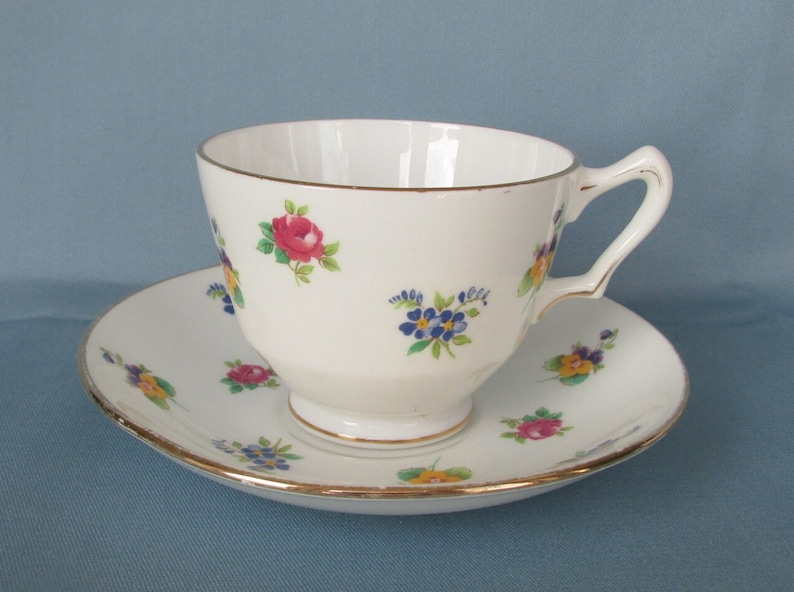 Crown Staffordshire Fine Bone China Tea Cup and Saucer Est 1801 England