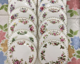 Royal Albert Flower of the Month Dessert Plates