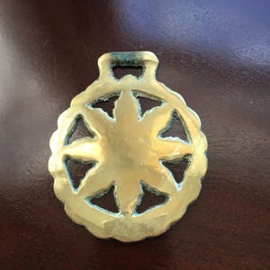 Equestrian Brass Horse Medallion Sunburst? Horse Medallion Vintage Brass Medallion