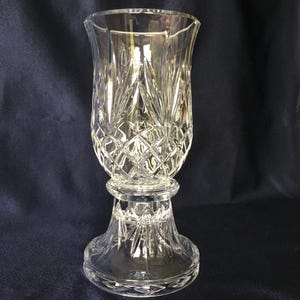 Crystal Hurricane Candle Holder Elegant Vintage 24% Lead Crystal 2 Piece