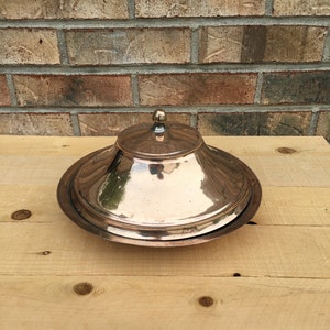 Copper Serving Dish with Lid Copper and Tin Antique Ottoman Turkish