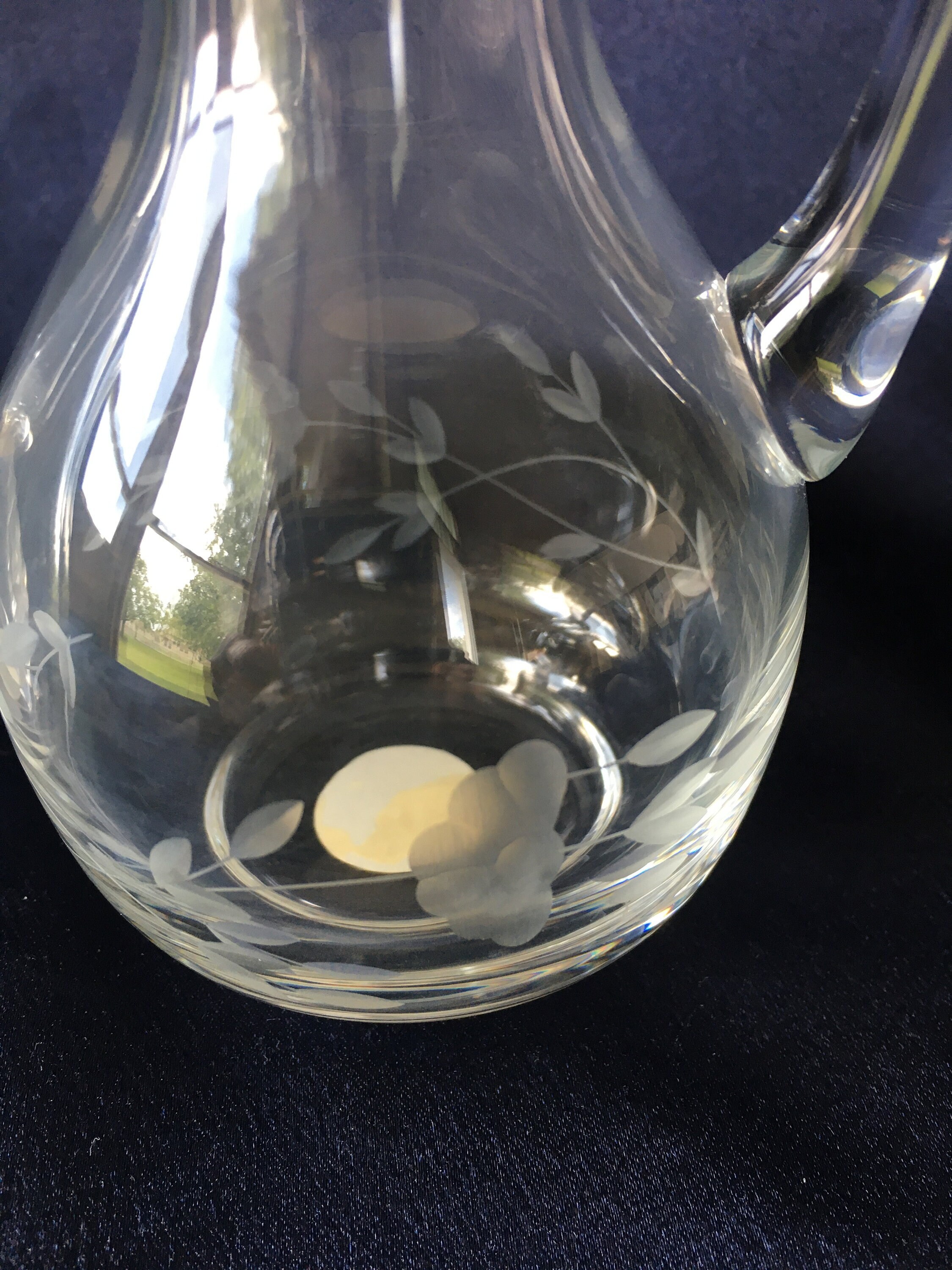 Etched Glass Cruets With Glass Stoppers Set of 2 Princess House