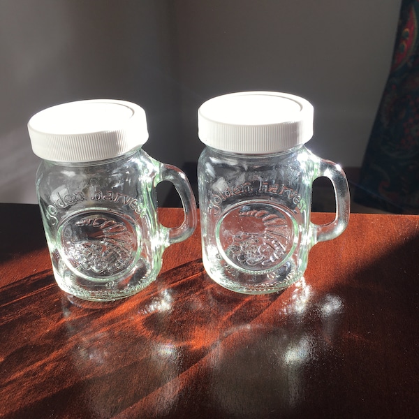 Golden Harvest Shakers Mason Jar Shakers by  Anchor Hocking Glass Salt and Pepper