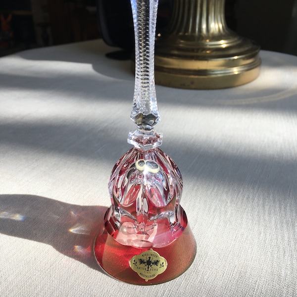 Vintage Kristallglas Bell Rattenberg Tirol Ruby And Clear Crystal Mother's Day Gift