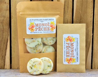 MONOÏ PEACH - Scented pastilles - Rapeseed wax - Vegetable wax melts..