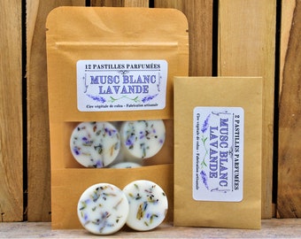 ALMIZCLE BLANCO/LAVANDA - Pastillas aromáticas - Cera de colza - Cera vegetal para derretir.