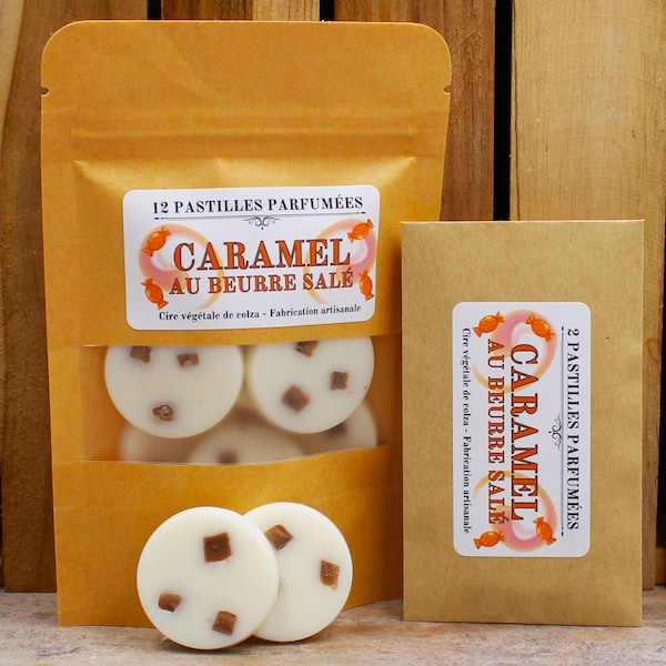 CARAMEL BEURRE SALÉ - Pastilles parfumées - Cire de colza - Fondants de cire végétale.