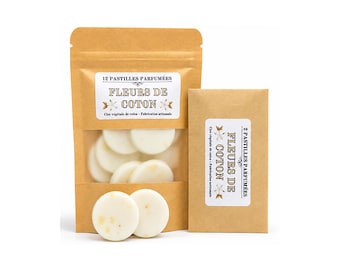 FLEURS DE COTON - Pastilles parfumées - Fondants de cire parfumés - Cire végétale de colza.