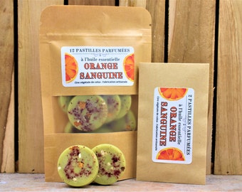 BLOOD ORANGE, essential oil - Scented pastilles - Scented wax melts - rapeseed vegetable wax.
