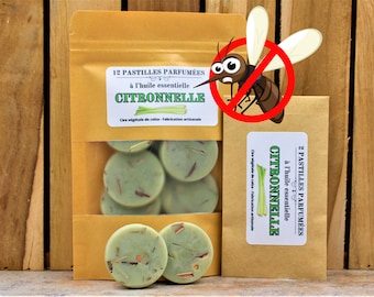 LEMONGRASS, essential oil - Scented pastilles - Scented wax melts - Rapeseed vegetable wax.
