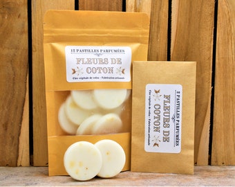 FLEURS DE COTON - Pastilles parfumées - Fondants de cire parfumés - Cire végétale de colza.