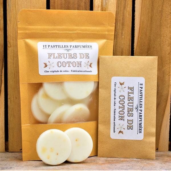 FLEURS DE COTON - Pastilles parfumées - Fondants de cire parfumés - Cire végétale de colza.