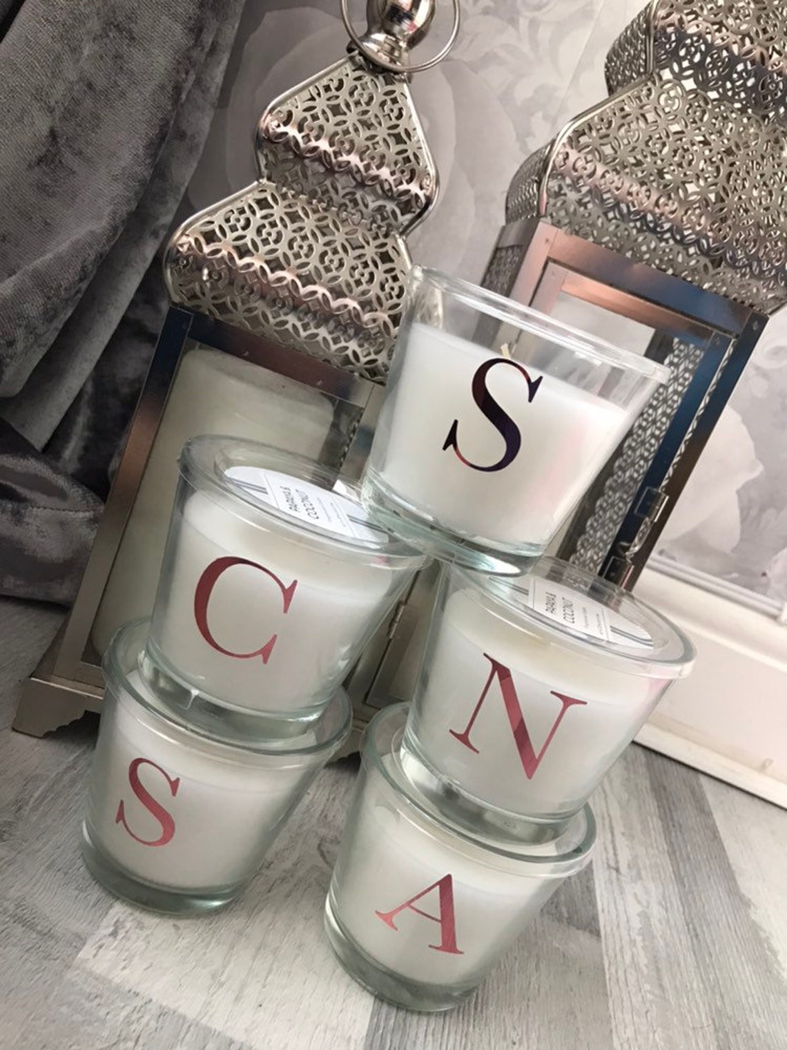 Personalised Candles Initials & Name Personalised Scented Etsy