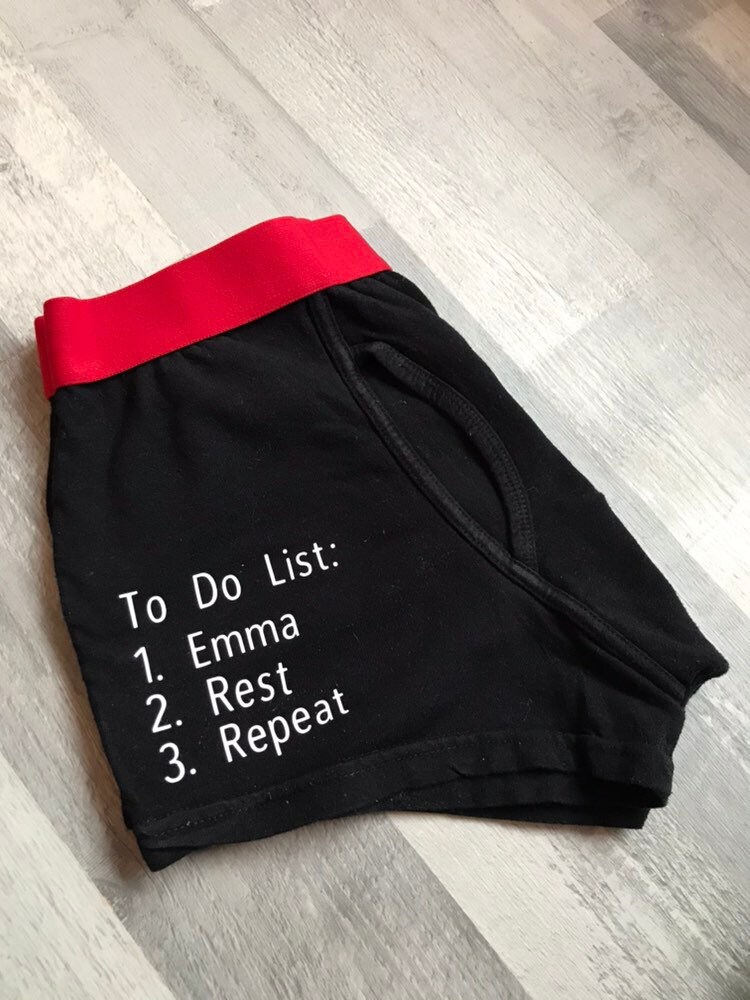Image of To Do Boxers, Valentines Gift, Gift For Him, Personalised, Personalised Boxers. Men’S Husband Boyfriend Day