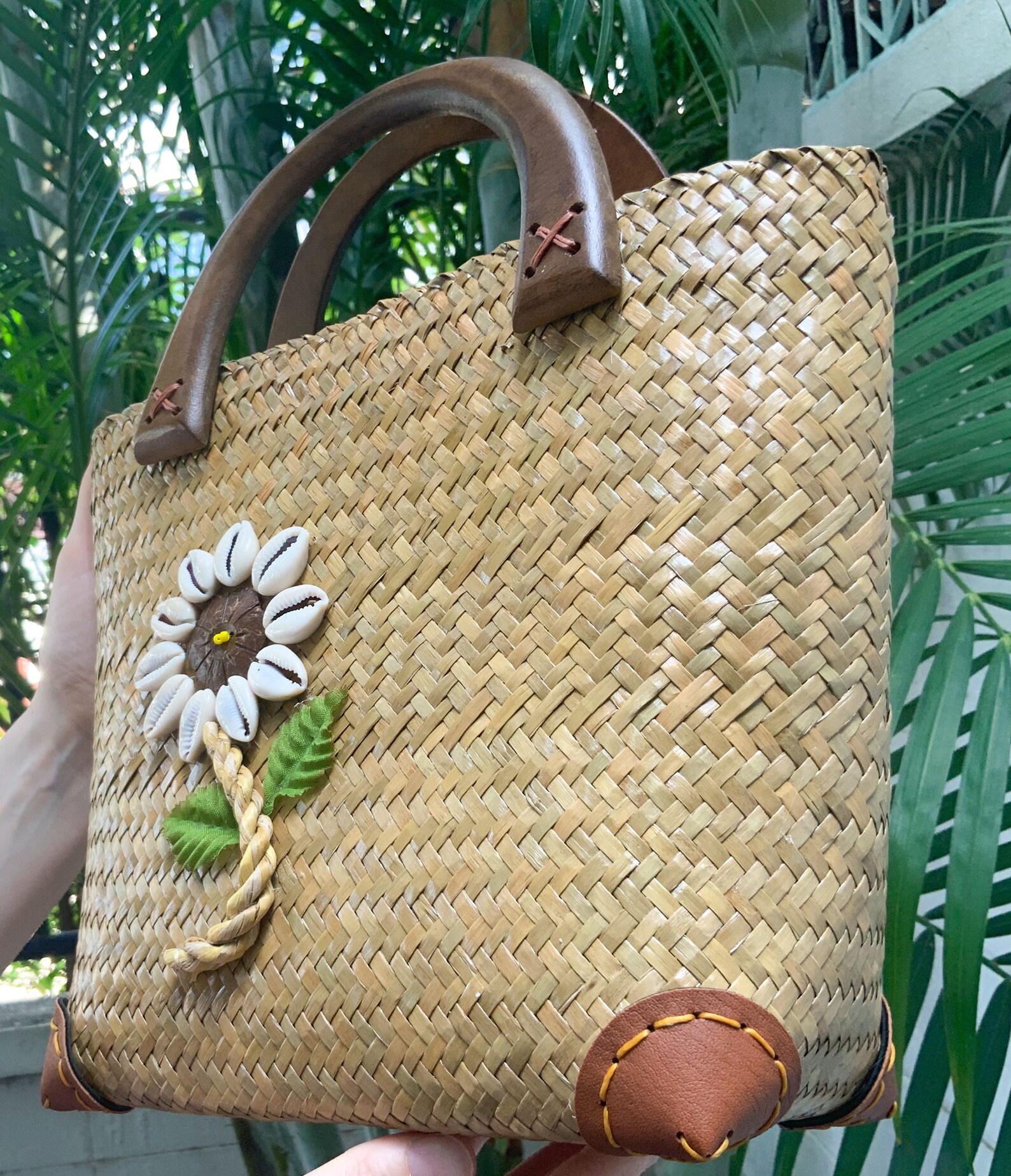 Handmade Natural Krajood Straw Basket Bag from Thailand. Hand Etsy