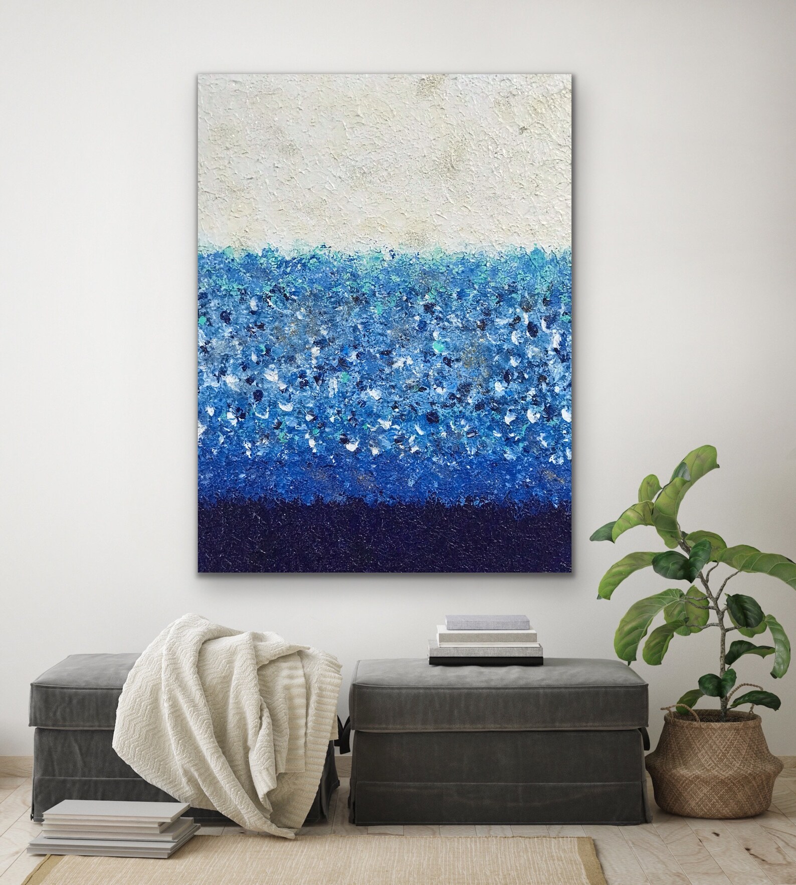 Blue Wall Art Abstract Modern Art Abstract Painting on Etsy