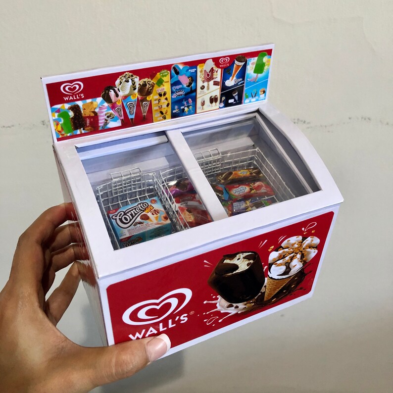 Miniature Freezer Ice Cream Include 12pc Dollhouse of Ice Etsy