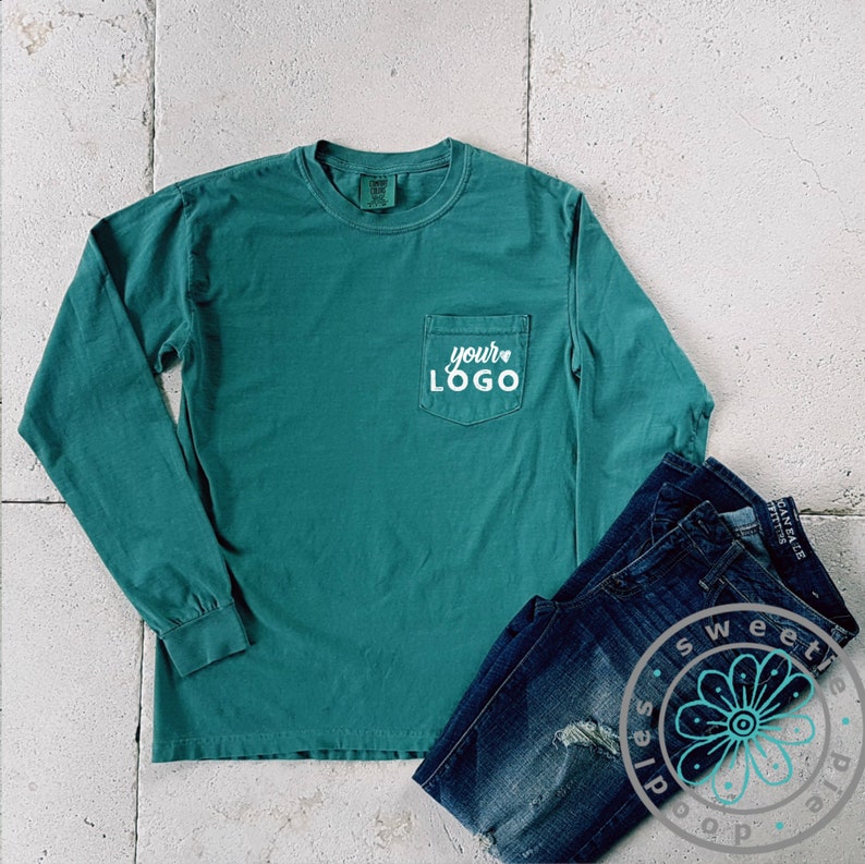 Download Comfort Colors Light Green Pocket T-Shirt Mockup Style ...