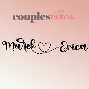 Custom Couples Temporary Personalized Name Tattoo Design