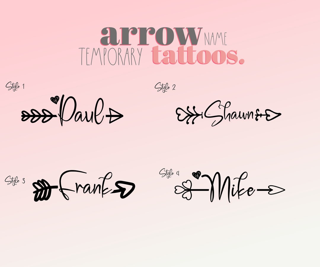 Custom Arrow Temporary Personalized Name Tattoo - Etsy