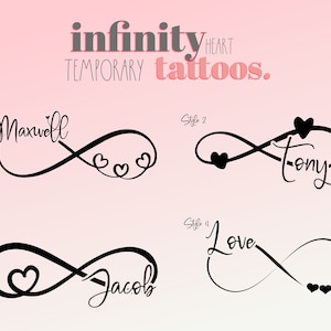 Custom Infinity Temporary Personalized Name Tattoo NEW Designs