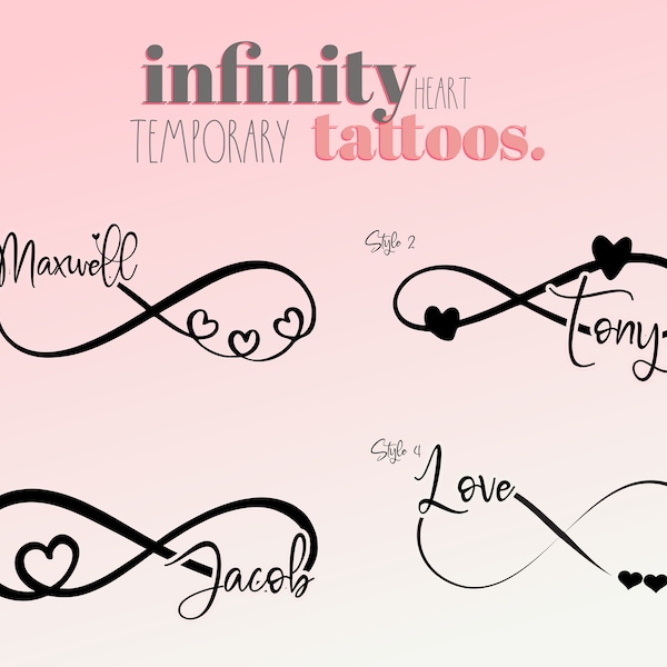 Custom Infinity Temporary Personalized Name Tattoo NEW Designs