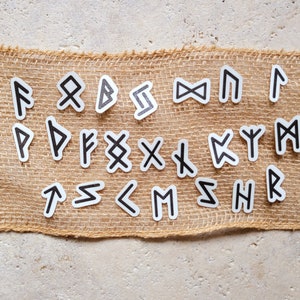 Viking Runes Temporary Tattoo Set 23 Elder Futhark Pre-Cut