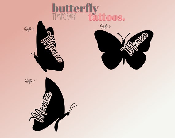 Custom Butterfly Temporary Personalized Name Tattoo - Etsy Singapore Custom Butterfly Temporary Personalized Name Tattoo - Etsy Singapore