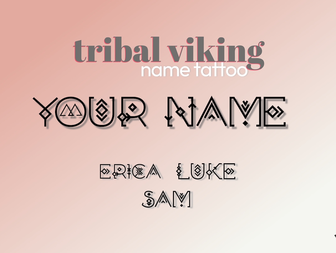 Tribal Name Tattoo Temporary Rune Nordic Viking Warrior - Etsy