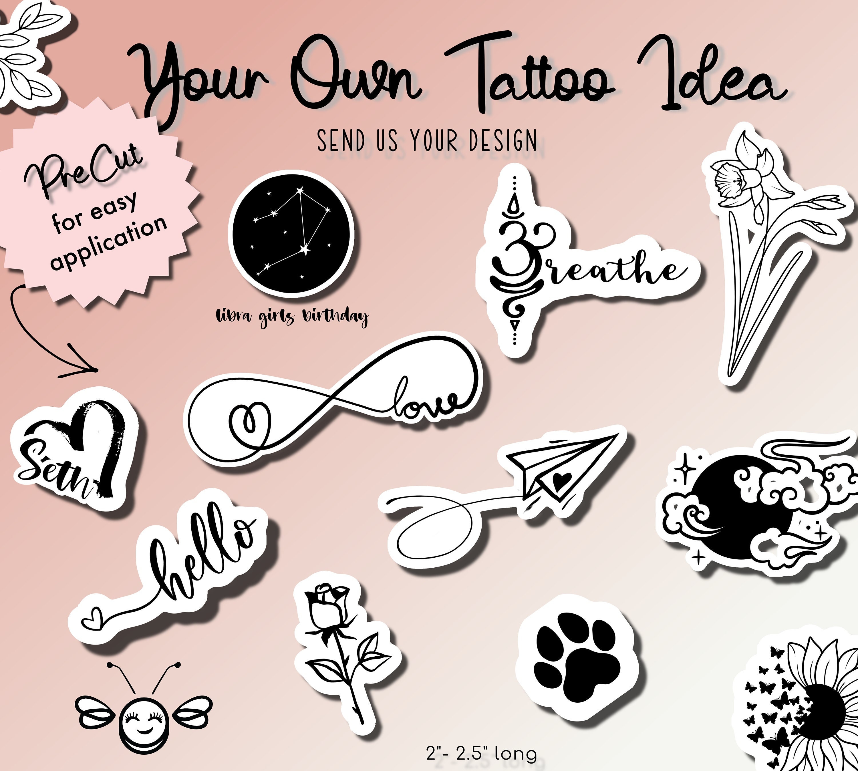 Your Own Design or Logo Custom Temporary Name Tattoos set of - Etsy Your Own Design or Logo Custom Temporary Name Tattoos set of - Etsy