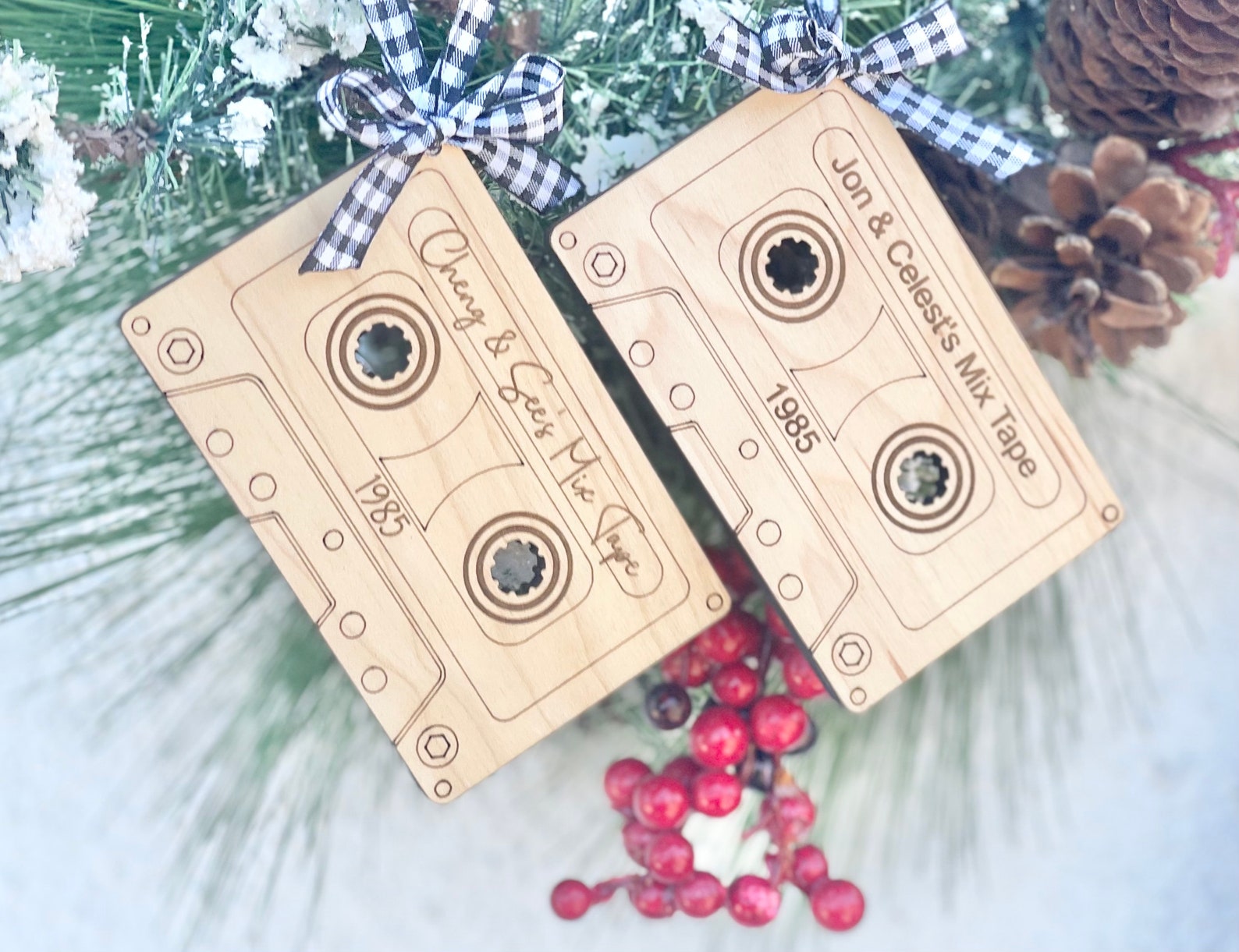Personalized Retro Cassette Tape Christmas Ornament Etsy