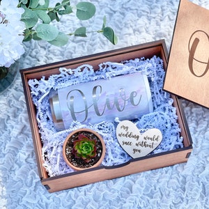 Personalized My Wedding Would Succ Without You Bridesmaid Gift Box Set, Will You Be My Bridesmaid Wooden Box, Proposal Gift Box, Gift Ideas