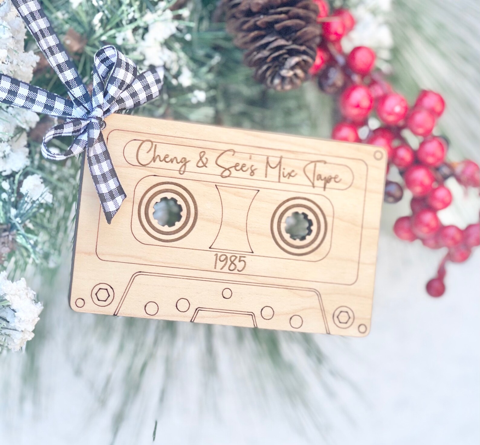 Personalized Retro Cassette Tape Christmas Ornament Etsy