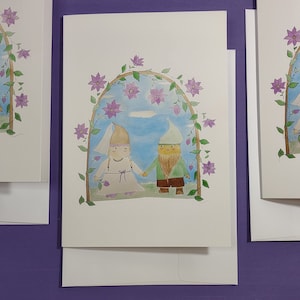 Wichtel Hochzeitskarte, Hochzeitskarte, Hochzeitskarte, Liebeskarte, A7 Grußkarte, Hochzeitskarte