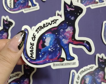 Galaxy Cat Sticker: Cosmic Celestial Art, 3x3 Die Cut
