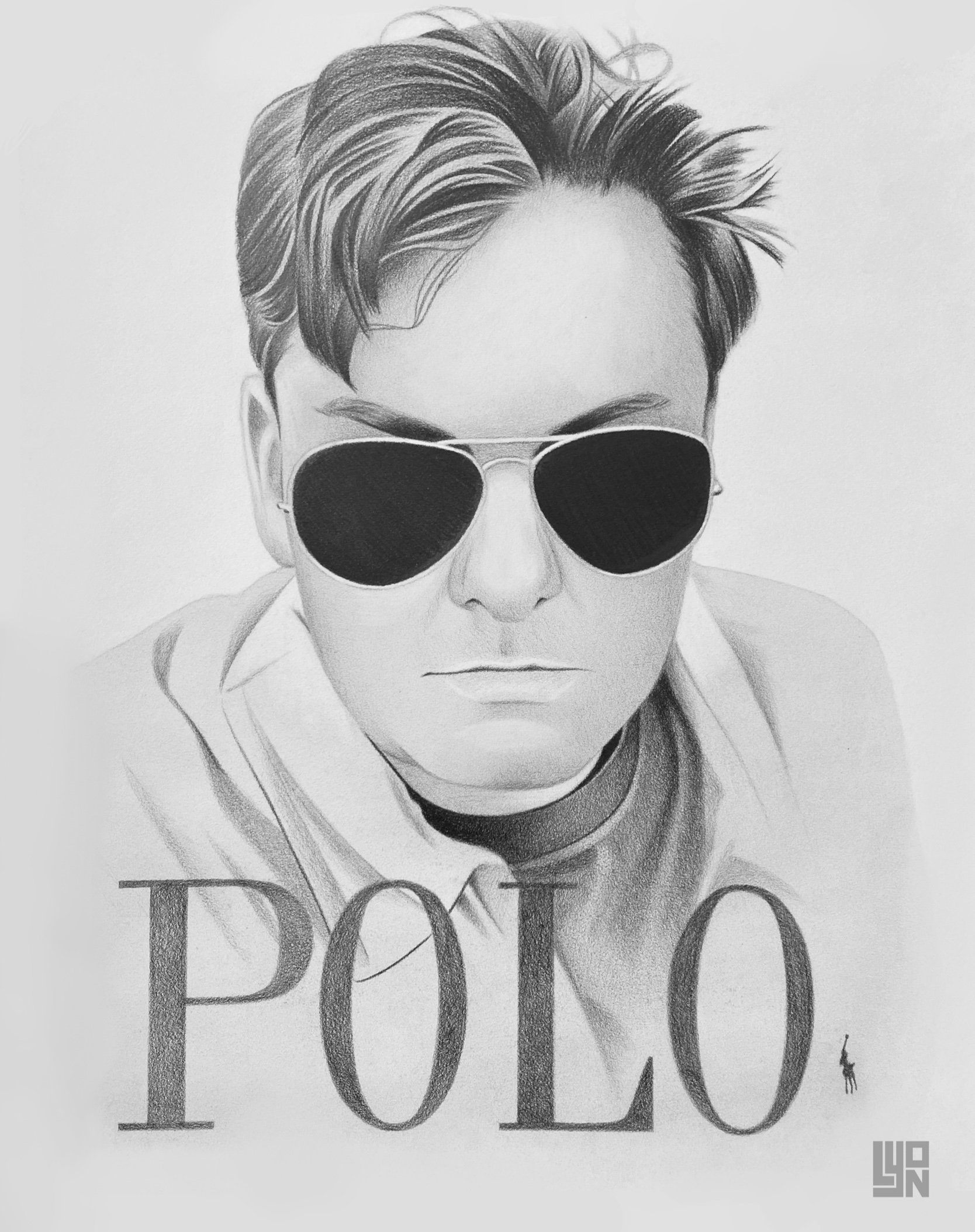 Original Pencil Drawing of Tim Dillon in a Polo Ad print Etsy