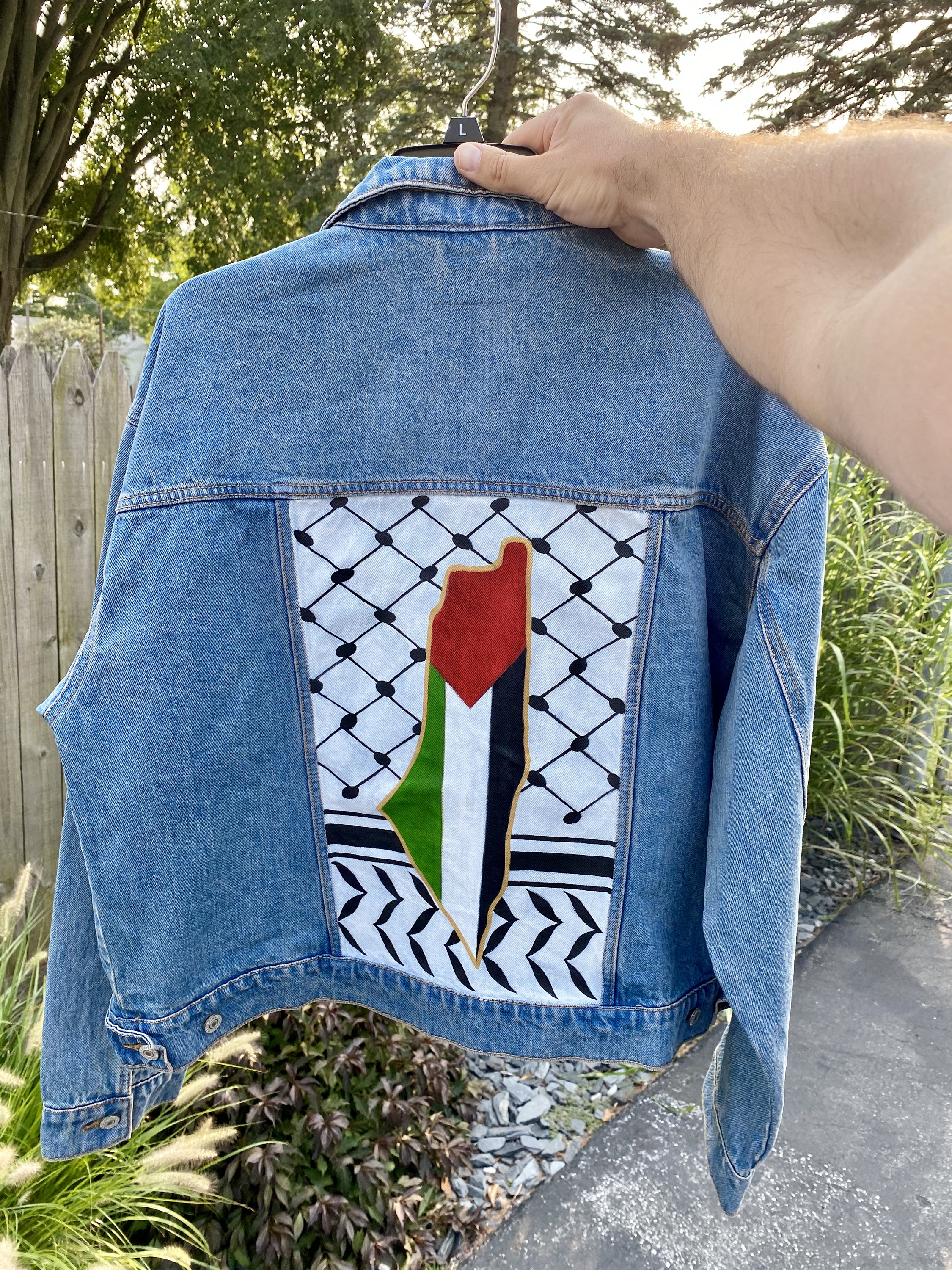 Palestine Jean Jacket - Hand Painted