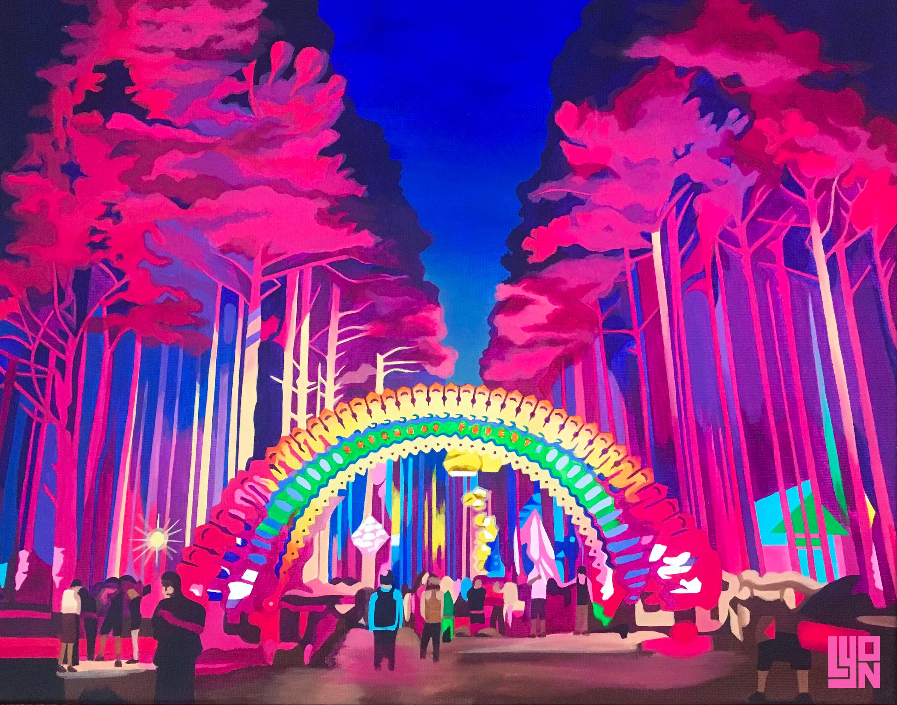 Electric Forest Sherwood Forest nighttime scene from the Etsy